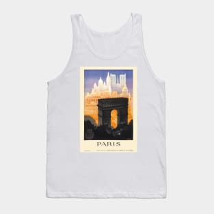 Paris Vintage Travel Poster 1935 Tank Top